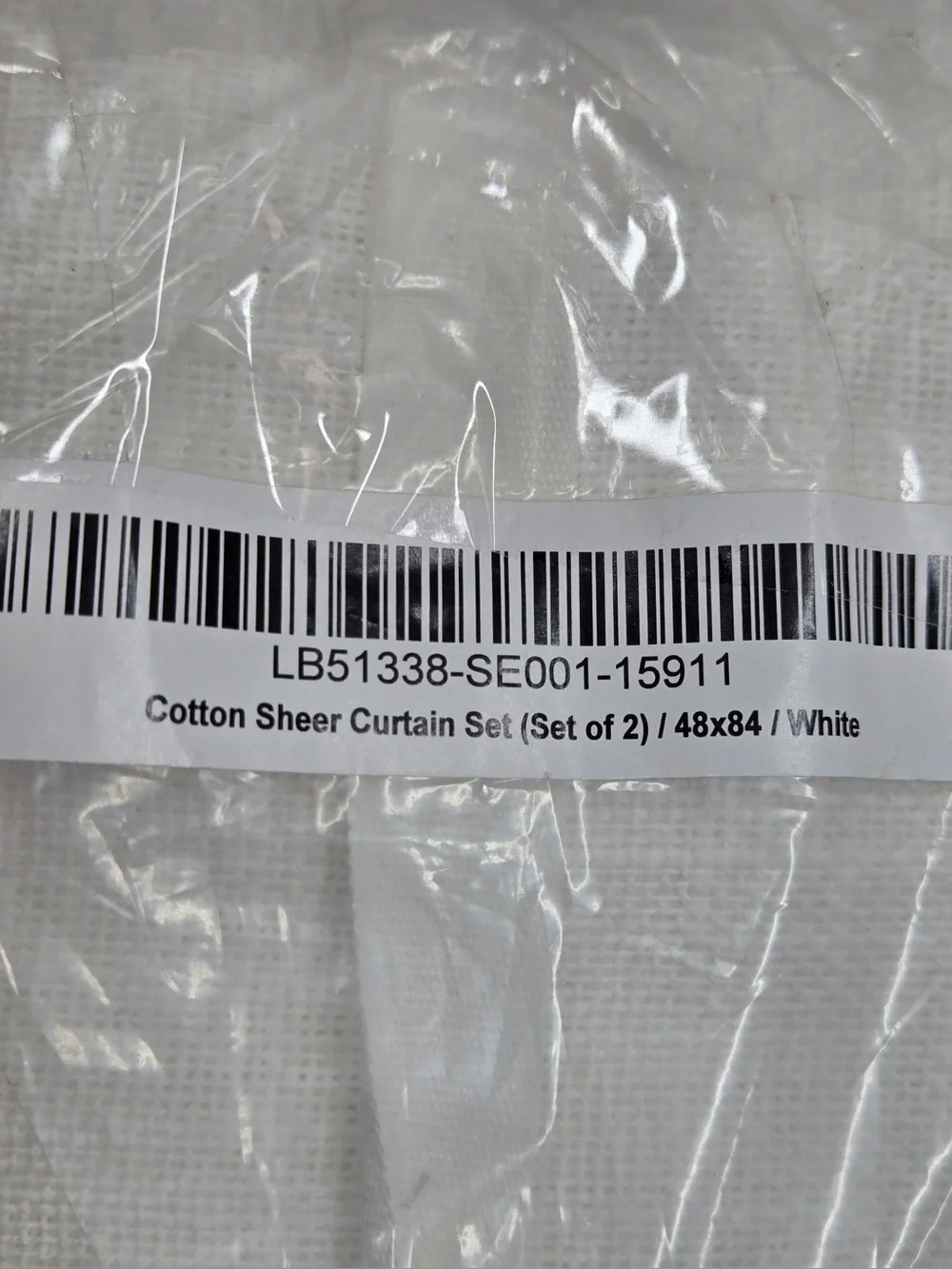 NWT QUINCE Set Of 4 48x84 Cotton Sheer Curtains White 0764